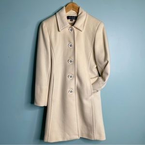 Liz Claiborne Off-White/Cream Wool Coat